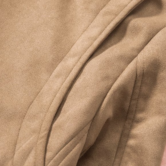 Khaki Zipper Notch Collar Crop Moto Jacket S - Picture 11 of 11